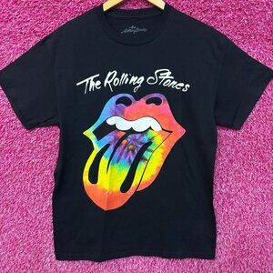 Rolling Stones tiedye Hot Lips logo Rock Tshirt Med